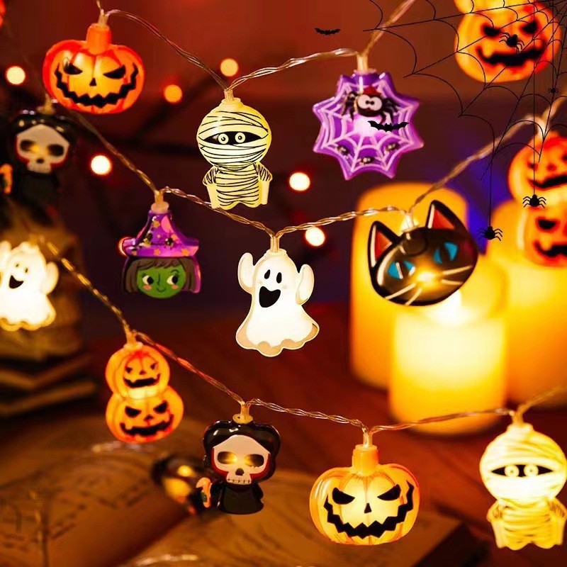 Halloween LED Light String Pumpkin Ghost Outdoor Holiday