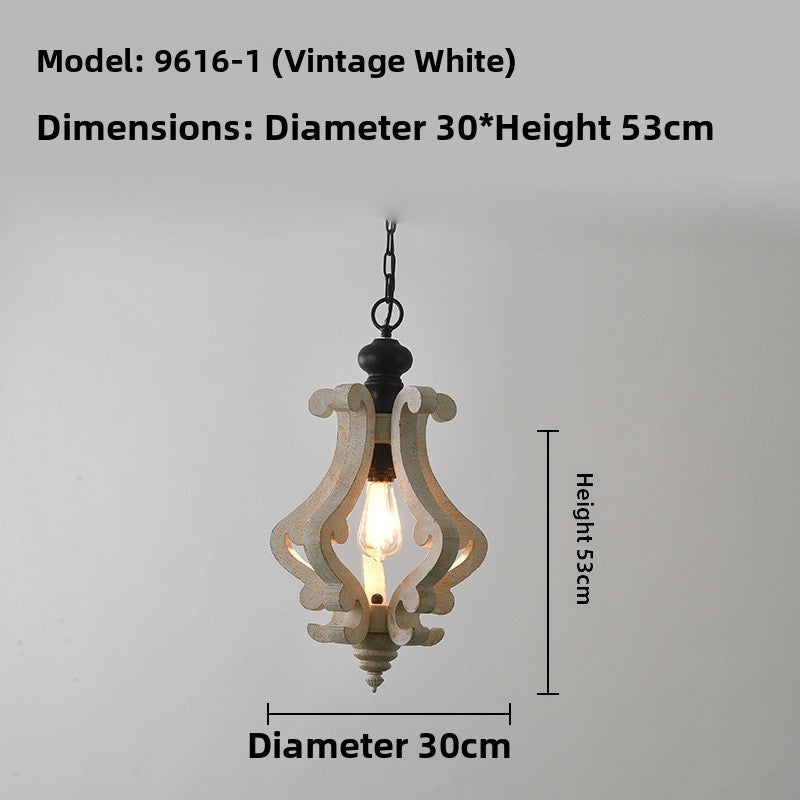 Decorative Wood Chandelier LED Light Lighting Solid Lamp