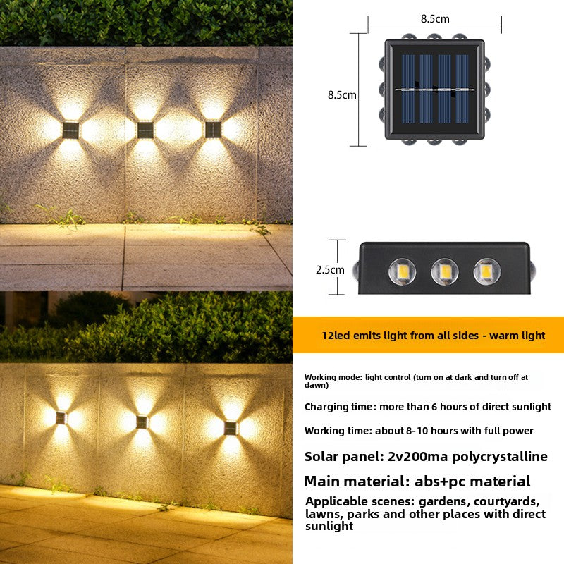 Solar Powered Outdoor Wall Light LED Illumination Lighting