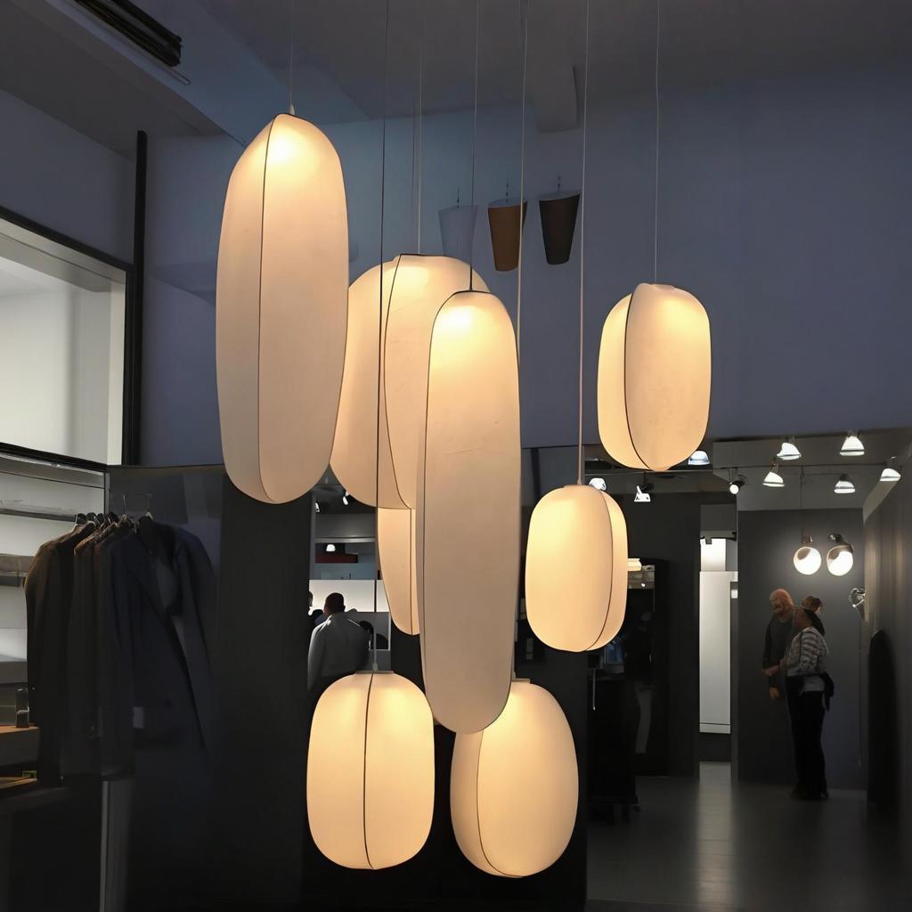Song Style Silk Pendant Light Lamp