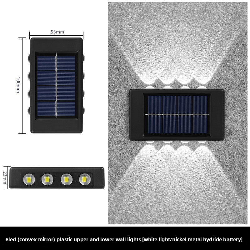 Solar Powered Outdoor Wall Light Up Down Illumination Lamp