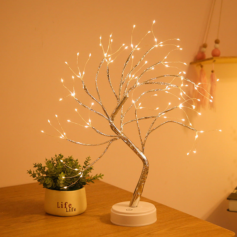 LED Christmas Tree Light Touch Control Tabletop Tree Lamp Holiday Decoration for Desk and Shelf