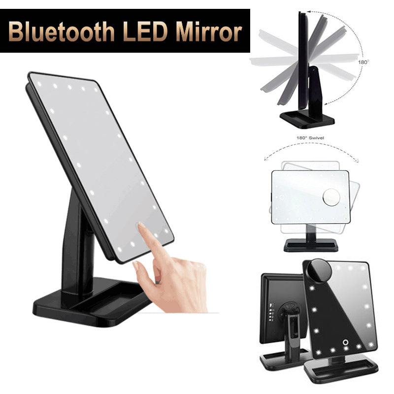 Bluetooth Makeup Mirror with Speaker and LED Light