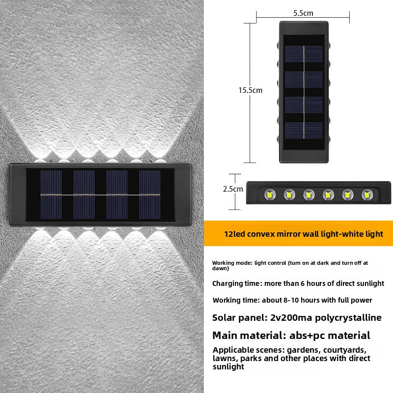 Solar Powered Outdoor Wall Light LED Illumination Lighting
