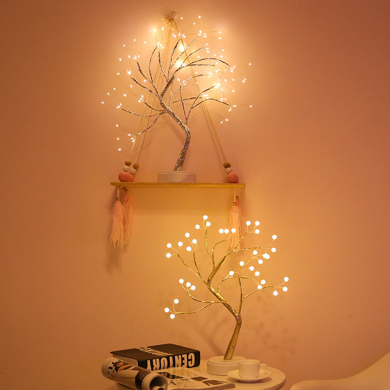 LED Christmas Tree Light Touch Control Tabletop Tree Lamp Holiday Decoration for Desk and Shelf