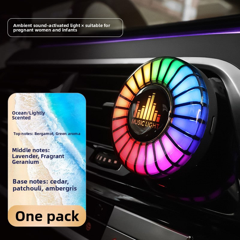 USB Car Air Vent RGB Music Rhythm Light Rechargeable Lamp