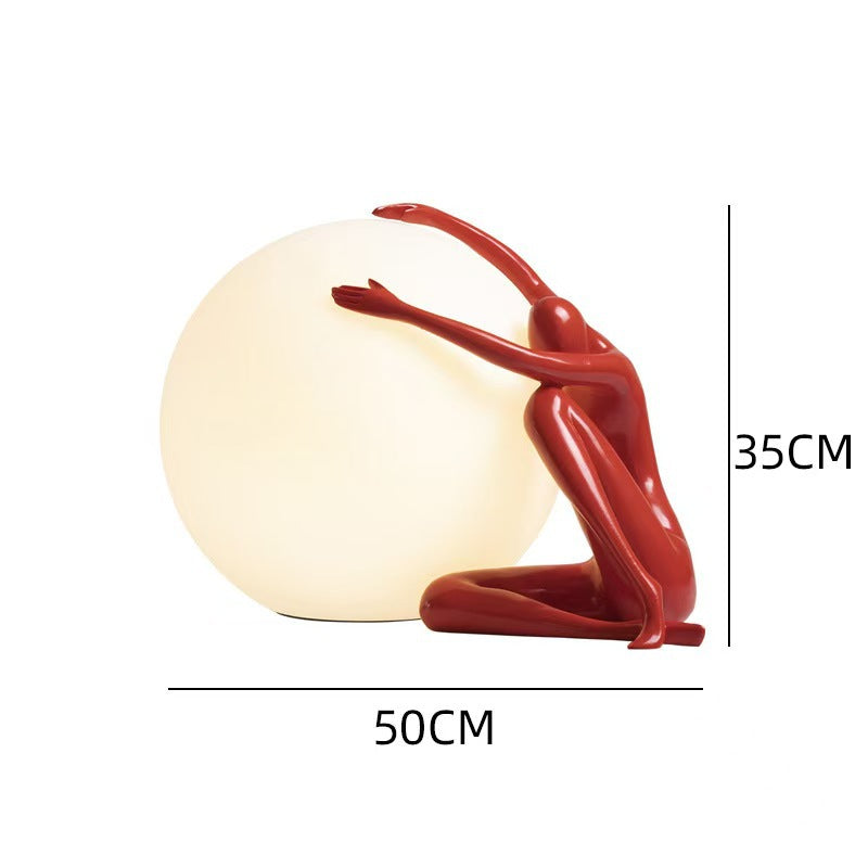 Human-shaped Ball-holding Desk Lamp Light