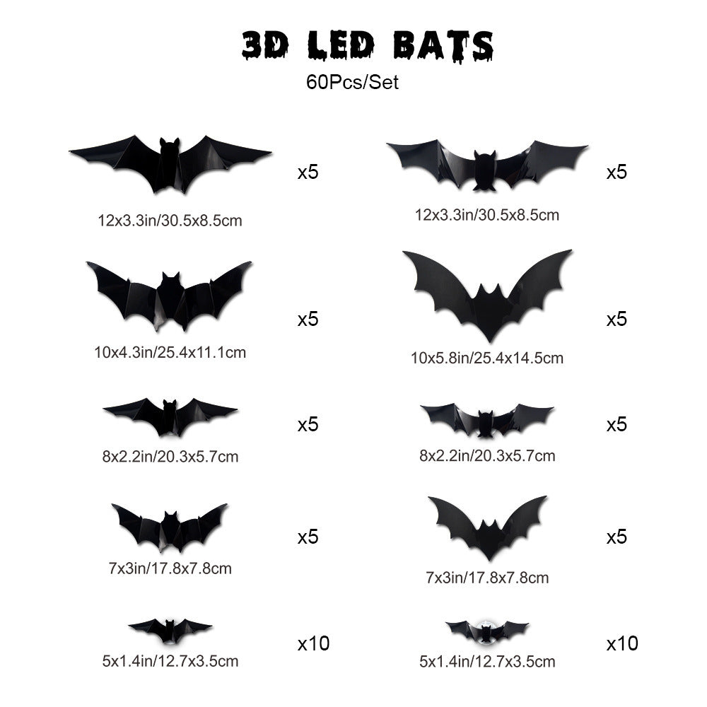 Halloween LED Wall Stickers Light Up Window Decorations Spooky Indoor Party Decor