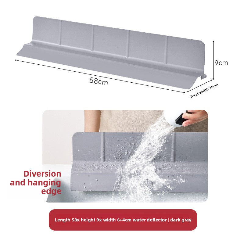 Silicone Sink Splash Guard Suction Cup Water Barrier for Bathroom