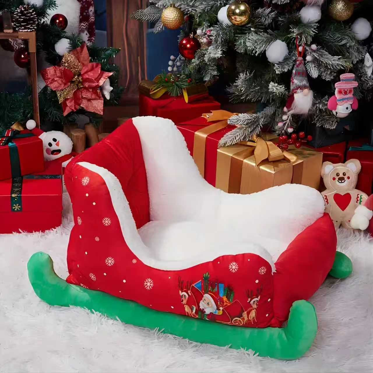 Christmas Pet Bed Soft Warm Cat and Dog Nest Holiday Pet House for Winter