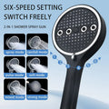 Cloverfen High Pressure Filtered Shower Head with 6 Spray Modes, Built In Carbon Filter, Hose and Arm Included
